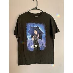 Wednesday Adams T-Shirt Adults Large Adams Family Jen Ortega Netflix Goth Spooky